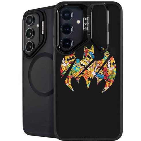 DC Comics Batman Silhouette Logo Vintage Pattern Galaxy S25 Kickstand Case